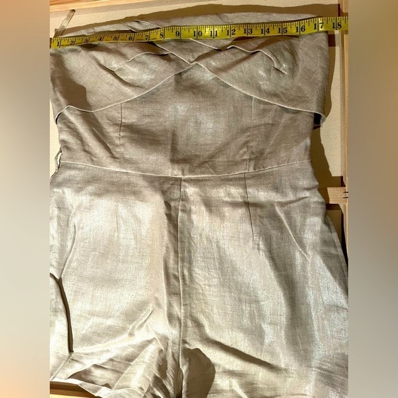Tart Collection Metallic linen strapless romper Sz Large - Picture 13 of 15